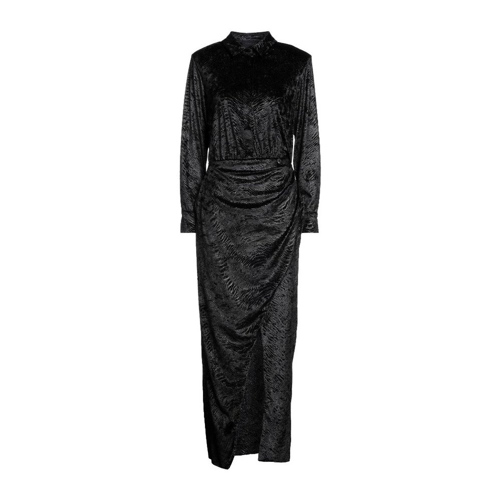 GAëLLE Paris velvet black polka-dot long dress